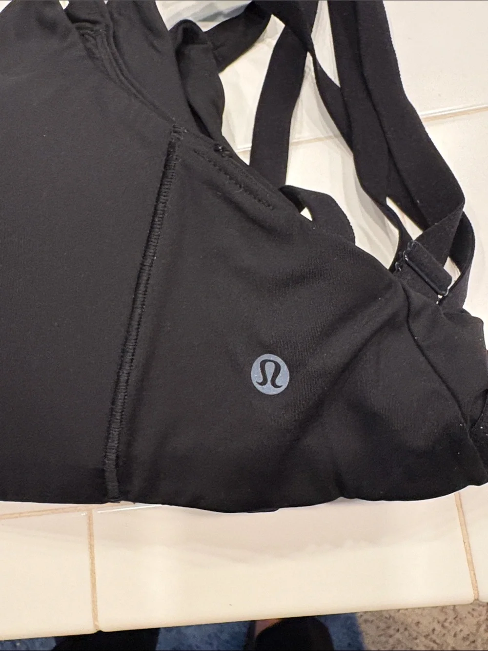 Set of 3 Lulu Lemon Black Front-Zip High-Support Sports Bra w/ Crisscross Straps